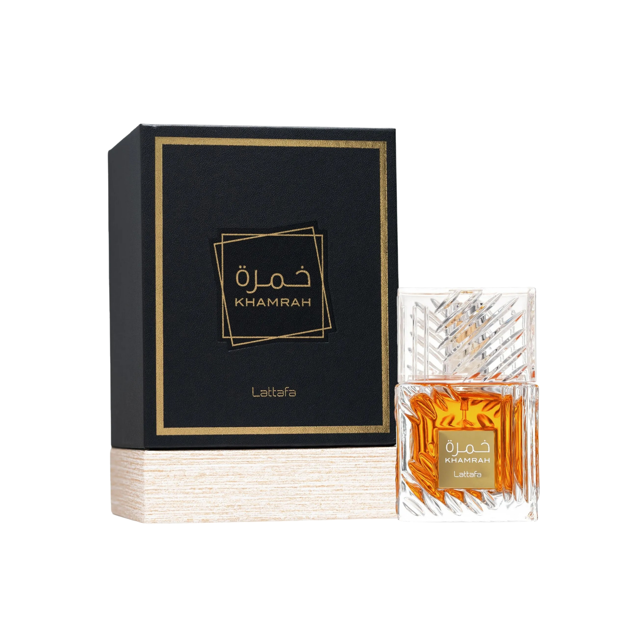 lattafa khamrah perfume box with bottle